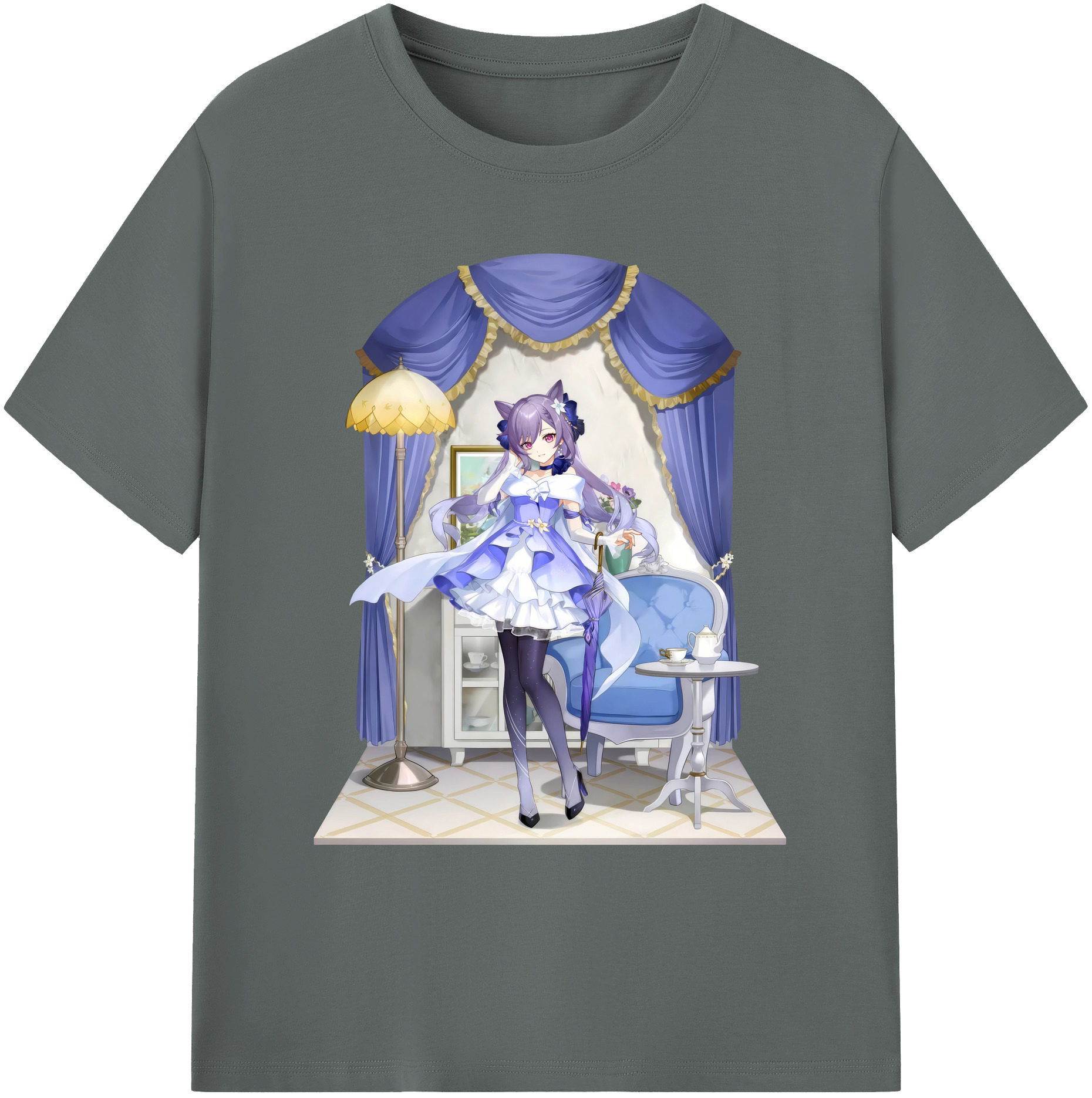 げんし神 刻晴 こくせい genshin Kokusei 綿100％ メンズ半袖Tシャツ｜肌触りやわらか＆通気性